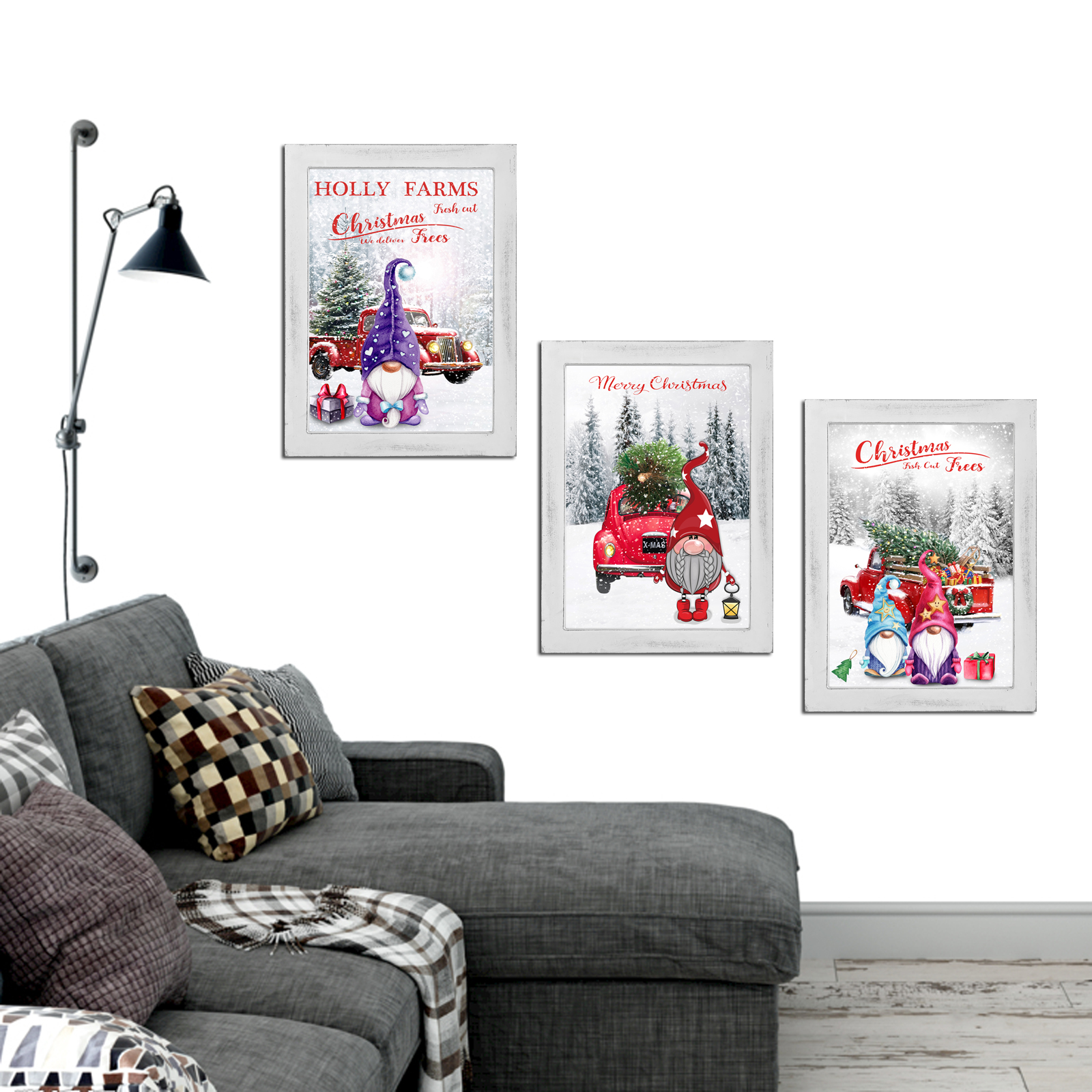 LED light paint frame vintage christmas decoration painting