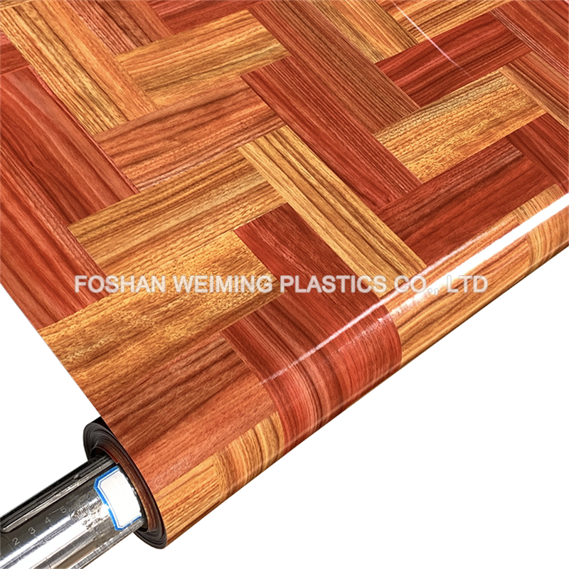 Classical Wooden Texture Design PVC Flooring Roll For Home Decoration