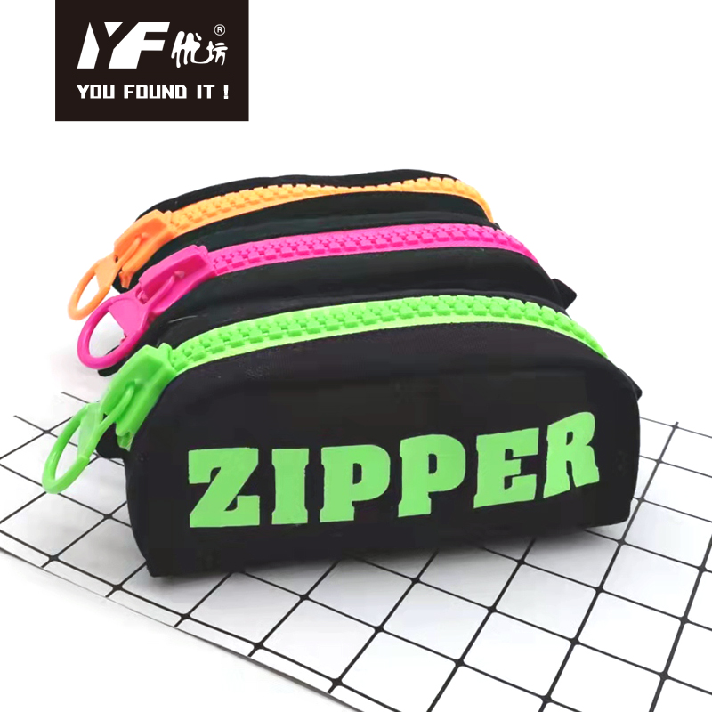 Lovely zipper style canvas cosmetic bag big pencil bag
