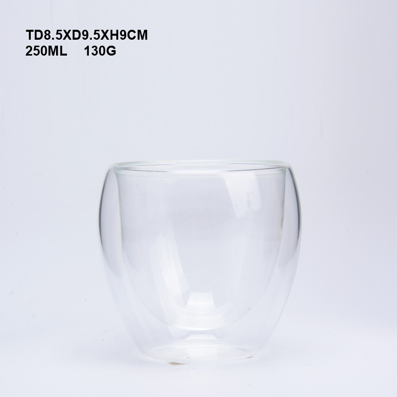 High quality double wall glass cup with high borosilicate glass