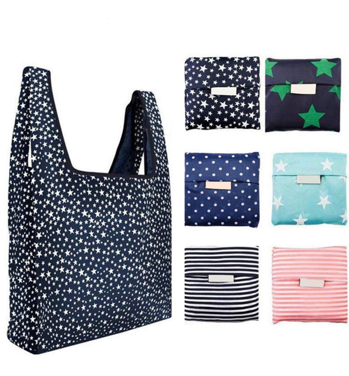 Custom eco recycle nylon foldable grocery tote bag polyester reusable folding shopping bag