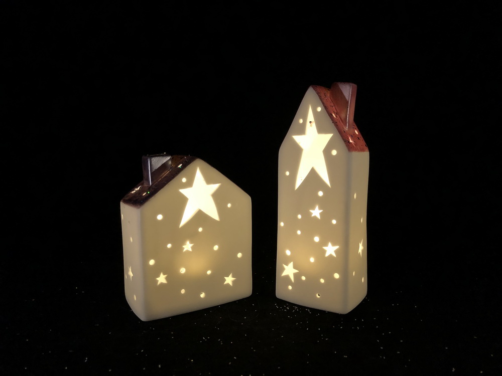 Ceramic house, ceramic village with LED light