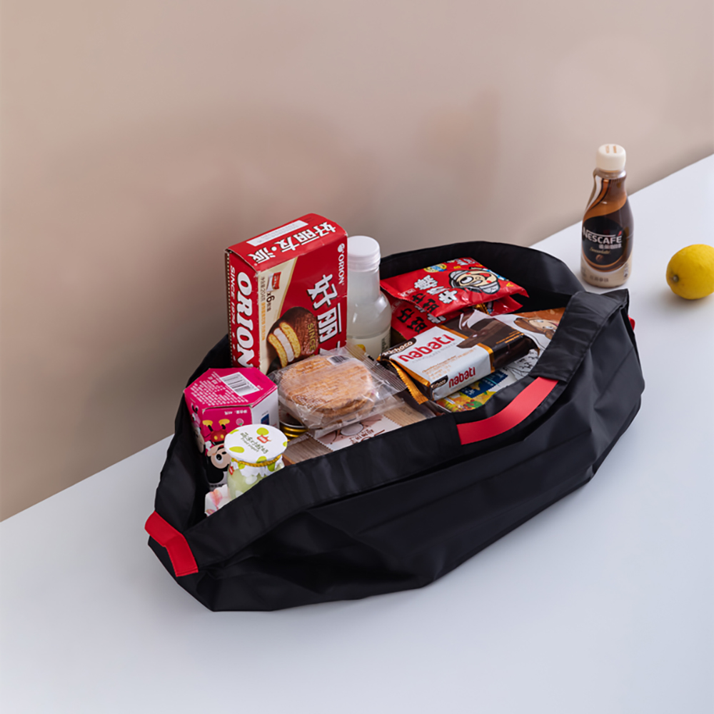 Portable Waterproof Polyester Grocery Reusable Foldable Shopping Tote Bag With Custom Printed Logo