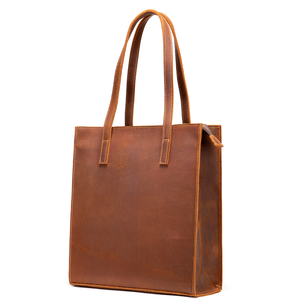 Office Laptop Bag Shopper Purse Shoulder Bag Vintage Genuine Leather Tote Bag Handbag for Women