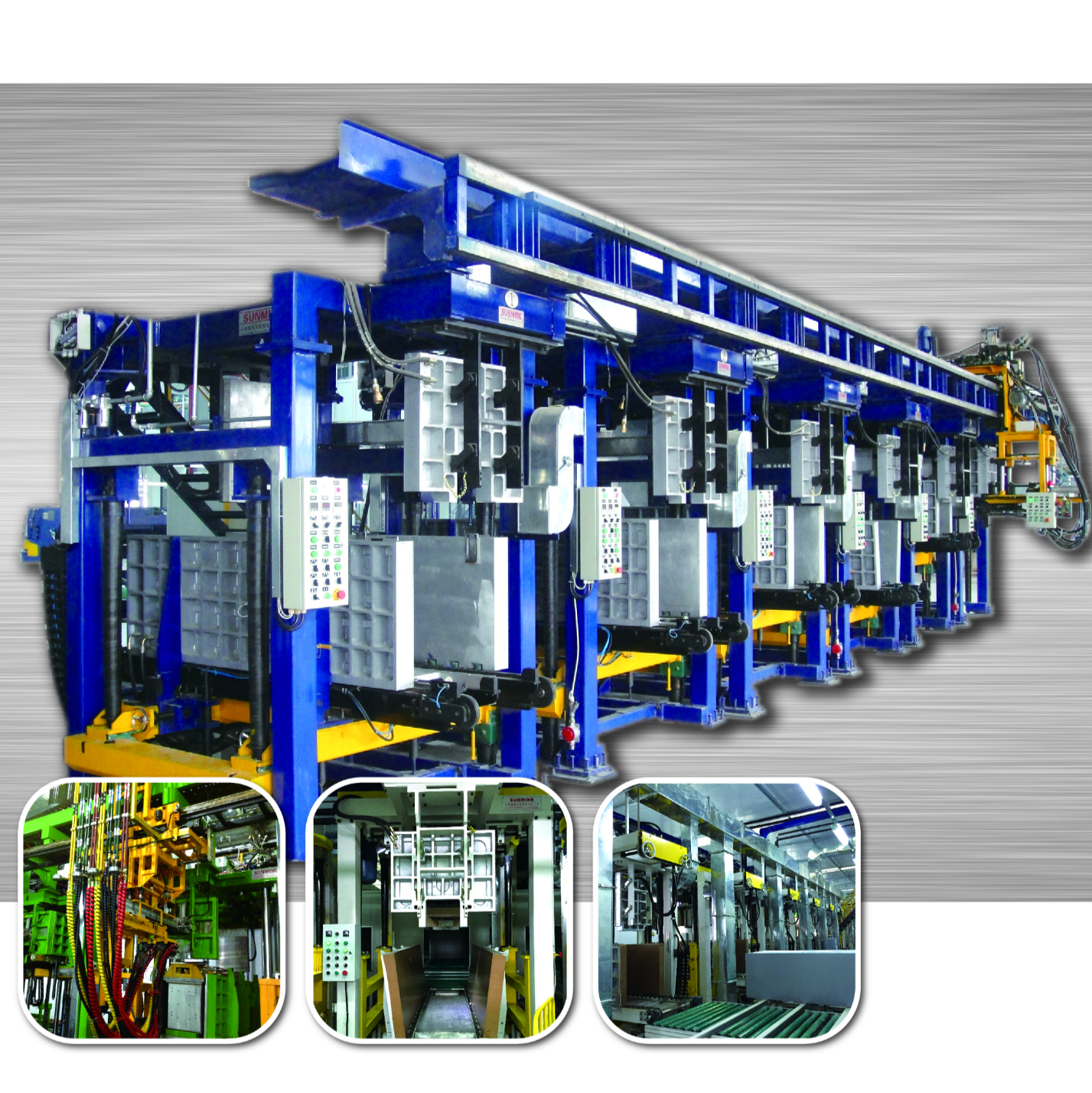 Linear cabinet foaming machine for refrigerator