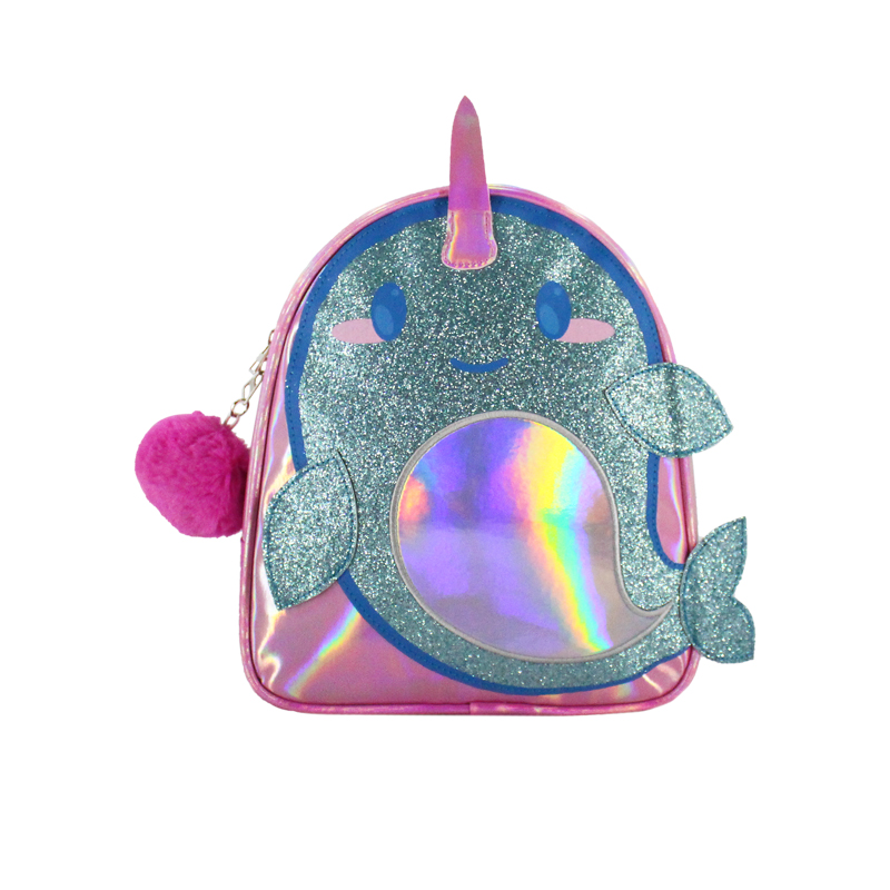 Cute Bubbletea narwhal kids backpack