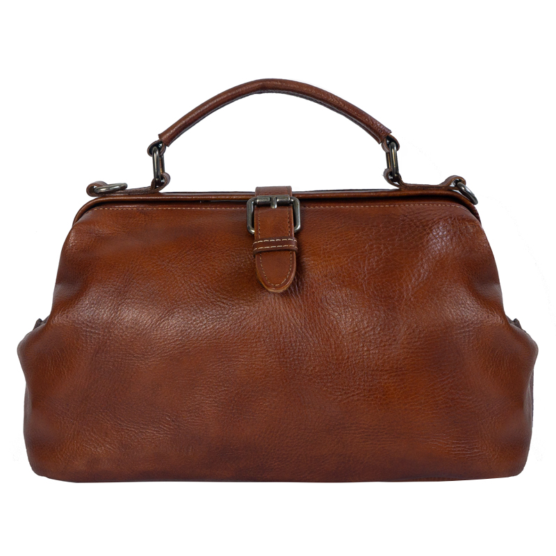 Small Women Purse Handbag Opening Crossboy Bag Premium Leather Retro Handmade Crossbody Doctor Bag