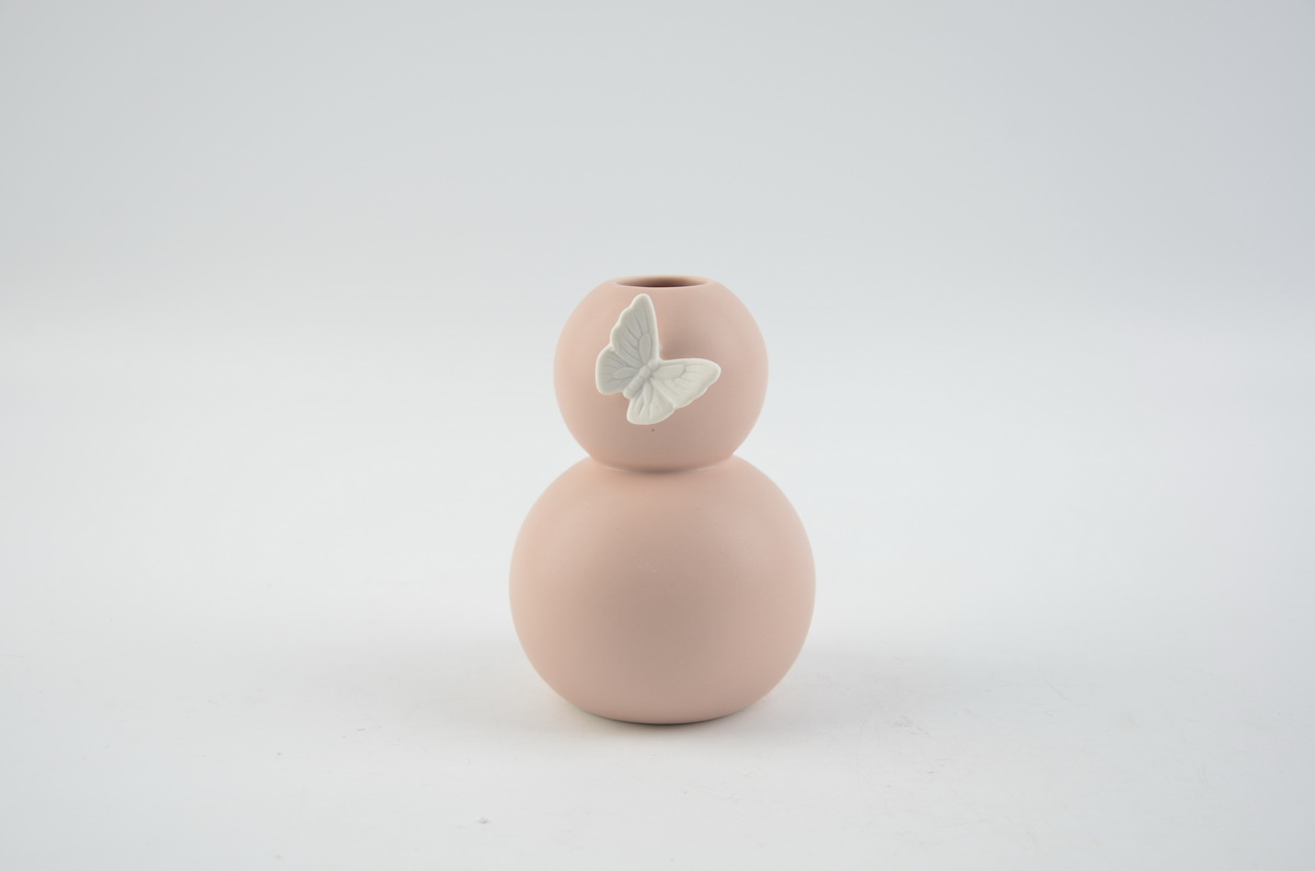 Porcelain ceramic butterflies vase