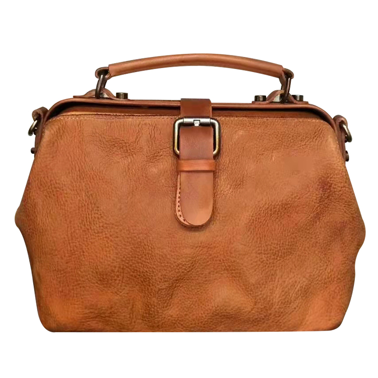 Top Handle Purses Handbag Opening Women Crossboy Bag Premium Leather Retro Handmade Doctor Bag