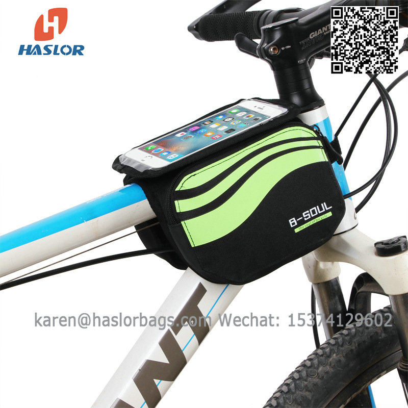 001#Waterproof Tube Cycling Bag Bike Bag with Touch Screen for Cellphone 6.5' bicycle bag triangle