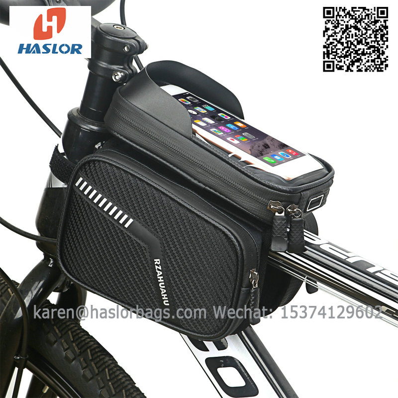 001#bicycle bag for phone 6.5' bike bag frame waterproof bicycle bag triangle durable bike bag