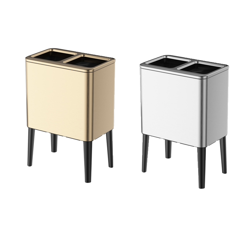 Modern new design 18L 24L household kitchen high dual compartments eco sorting dustin without lids