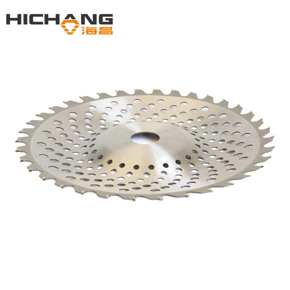 Bowl-shaped circular saw blade for cutting grass