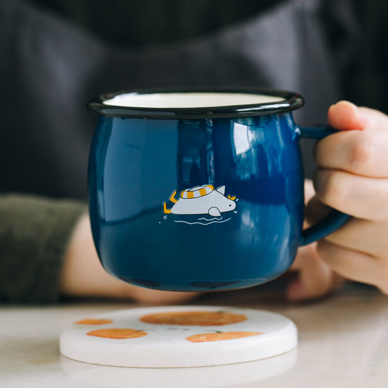 Wholesale Vintage Souvenir Enamel Coffee Cup Enamelware Custom Camping Campfire Mug