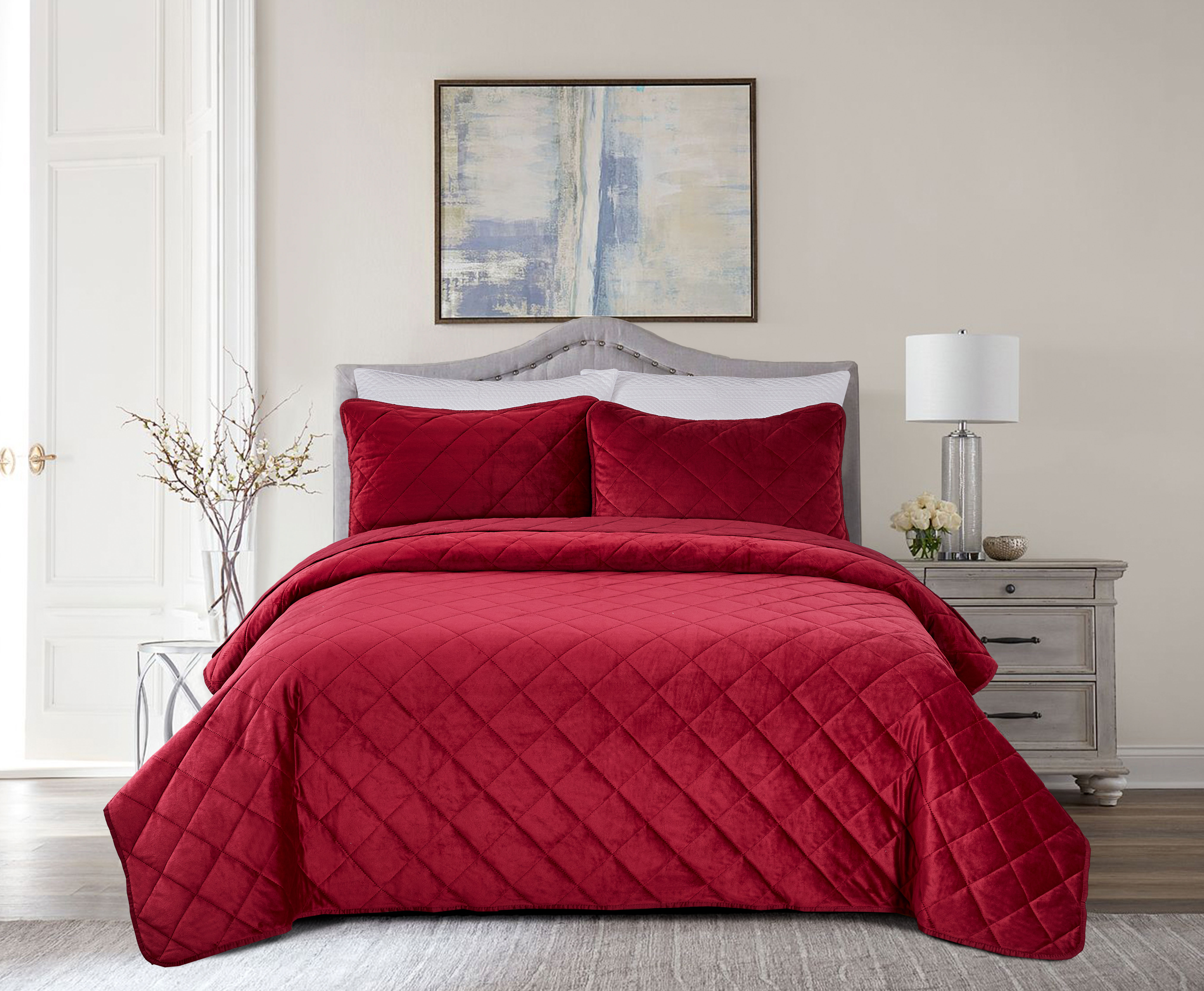 Flannel pinsonic bedspread