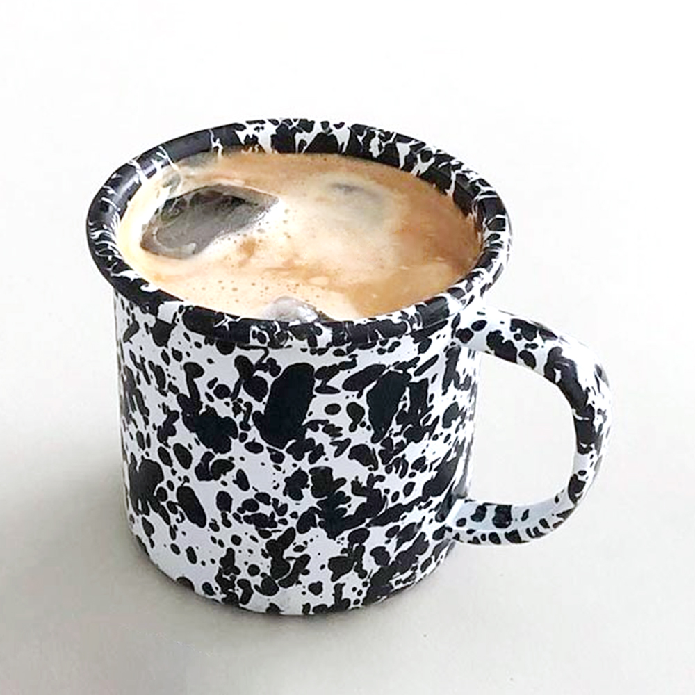 Ink style Enamel coffee milk camping mug arabic coffee cup