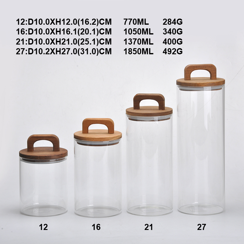 Wholesale high quality borosilicate food glass storage jar with silicone bottom