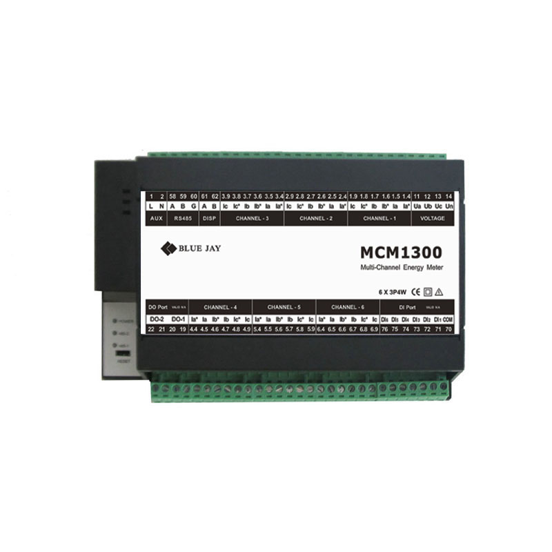 3 phase 6 channels energy meter