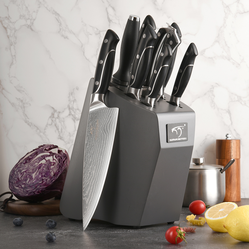 9 Pcs Kitchen Knife Set,Damascus Steel.