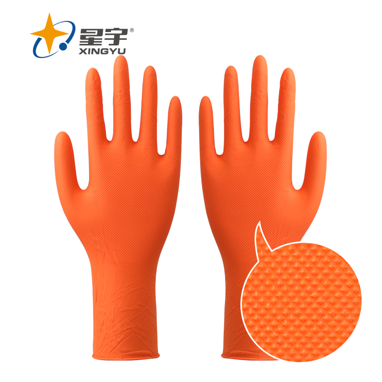 Disposable Nitrile gloves diamond pattern