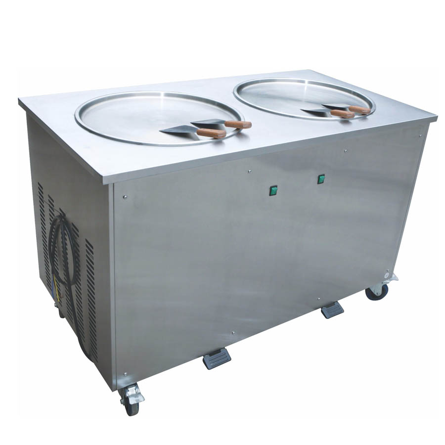 double pan ice cream machine
