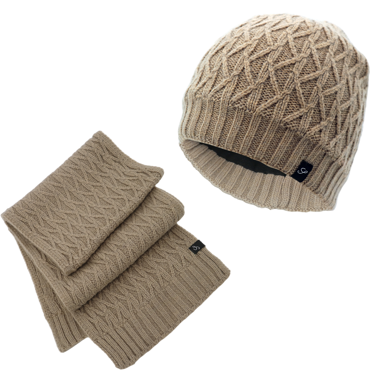 Knitted hat and scarf set