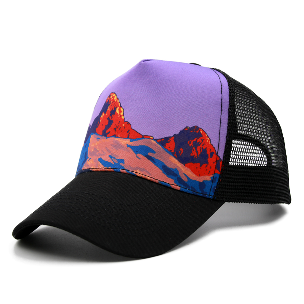 5 panel trucker and mesh cap with sublimation