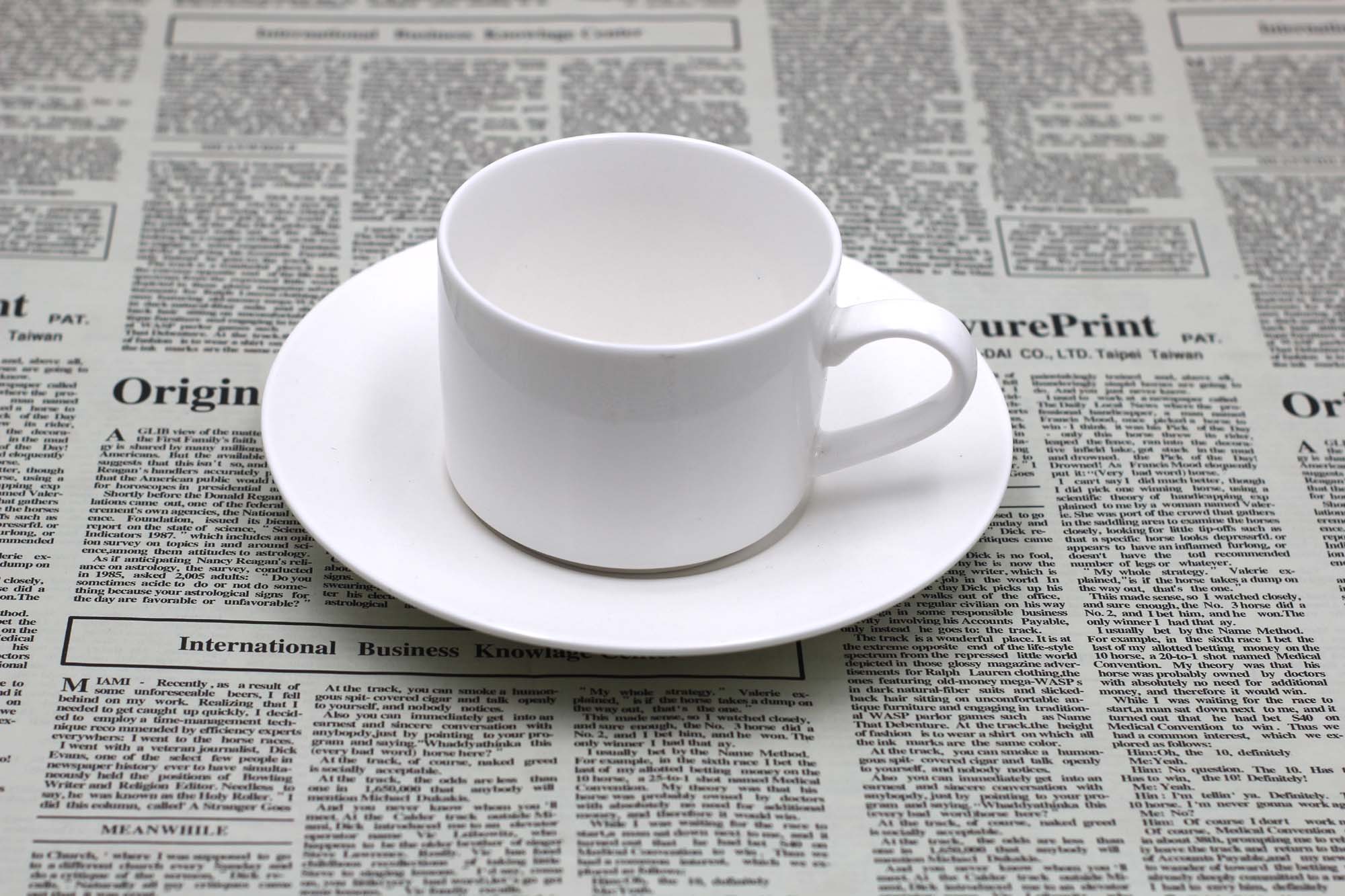 White cup and saucer
