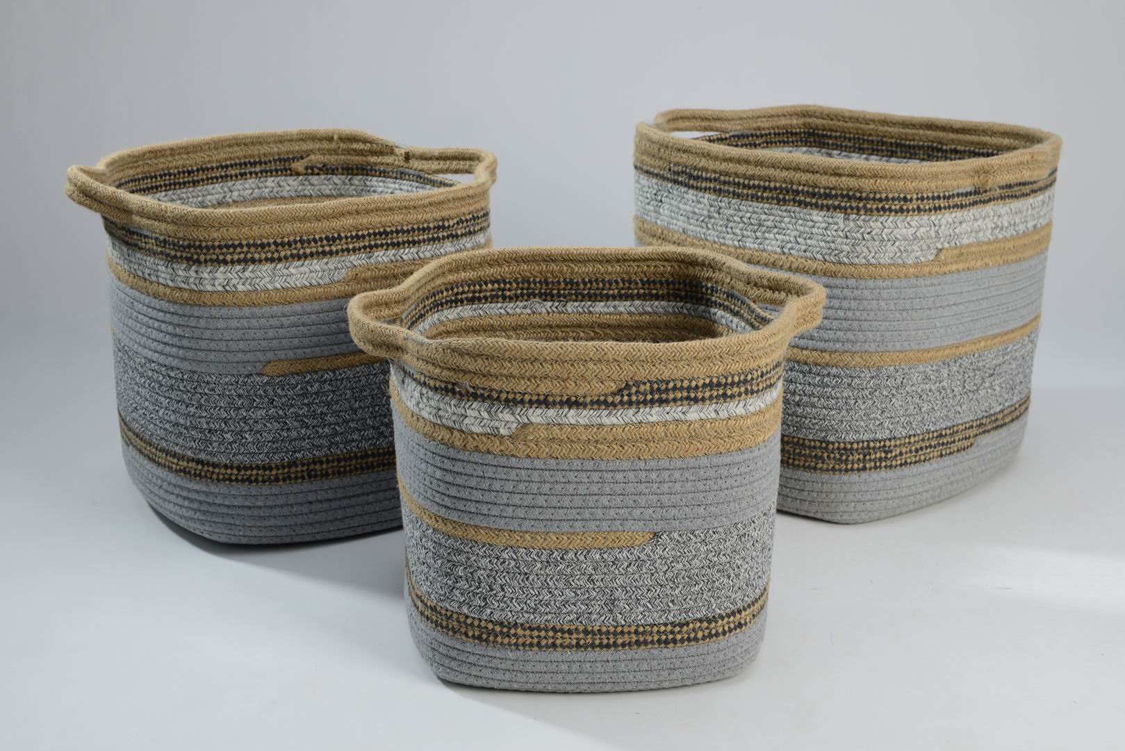 Cotton rope and jute baskets