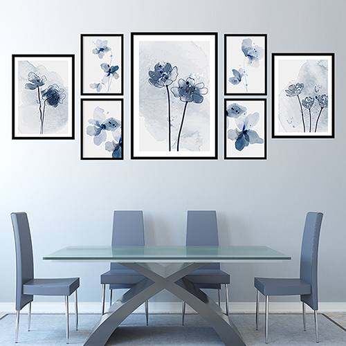 Home hotel restaurant wall decoration Set of 7 MDF Framed Art Frame Picture art