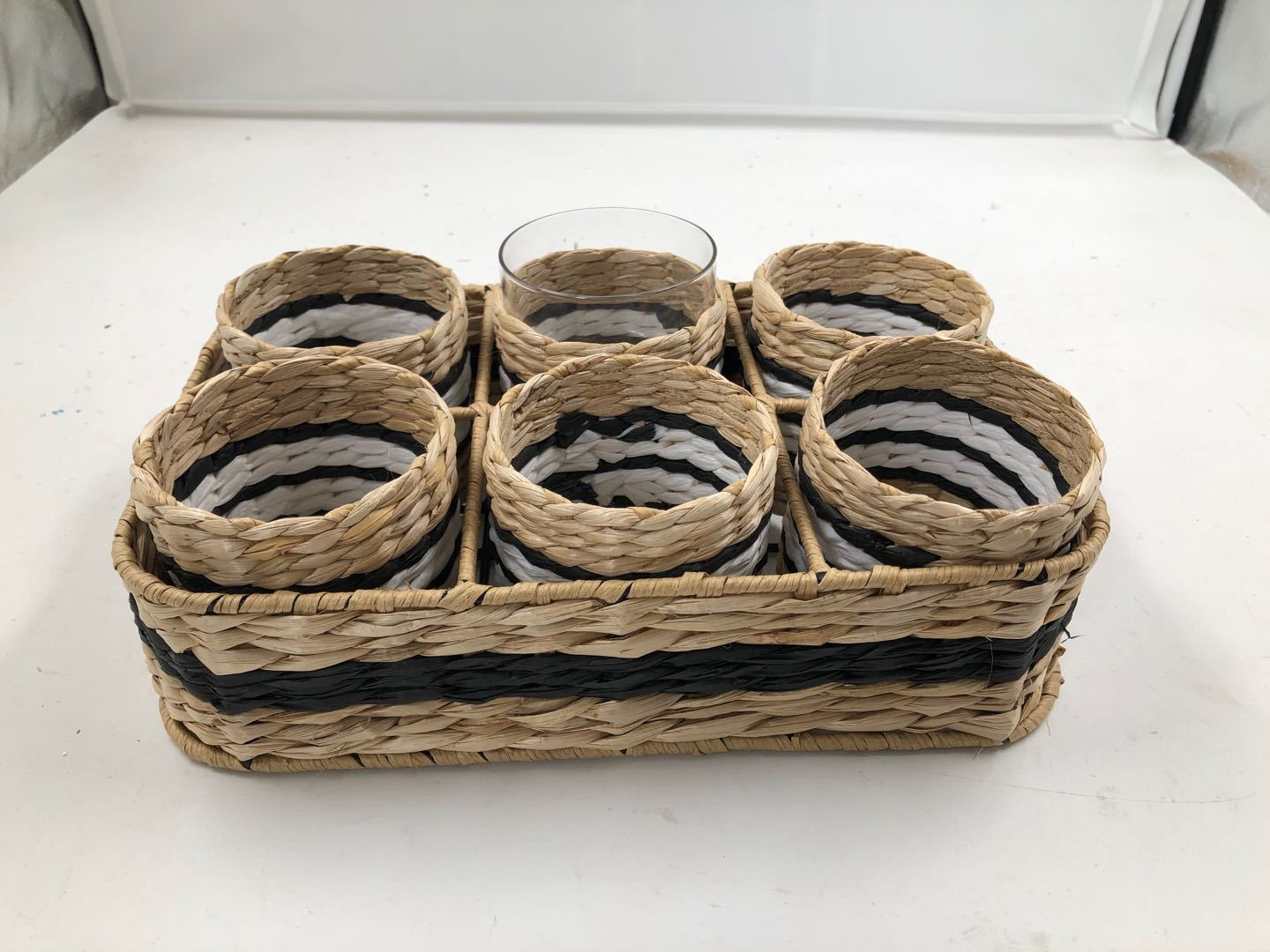 Set of six braided cups