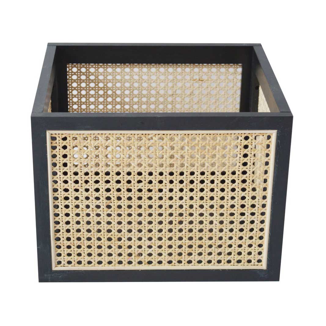 wooden rattan box