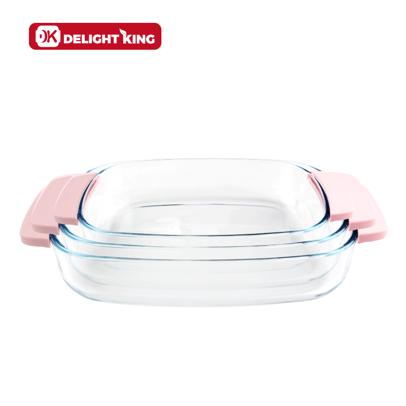DK GLASS borosilicate heat resistance glass baking tray pan dish set