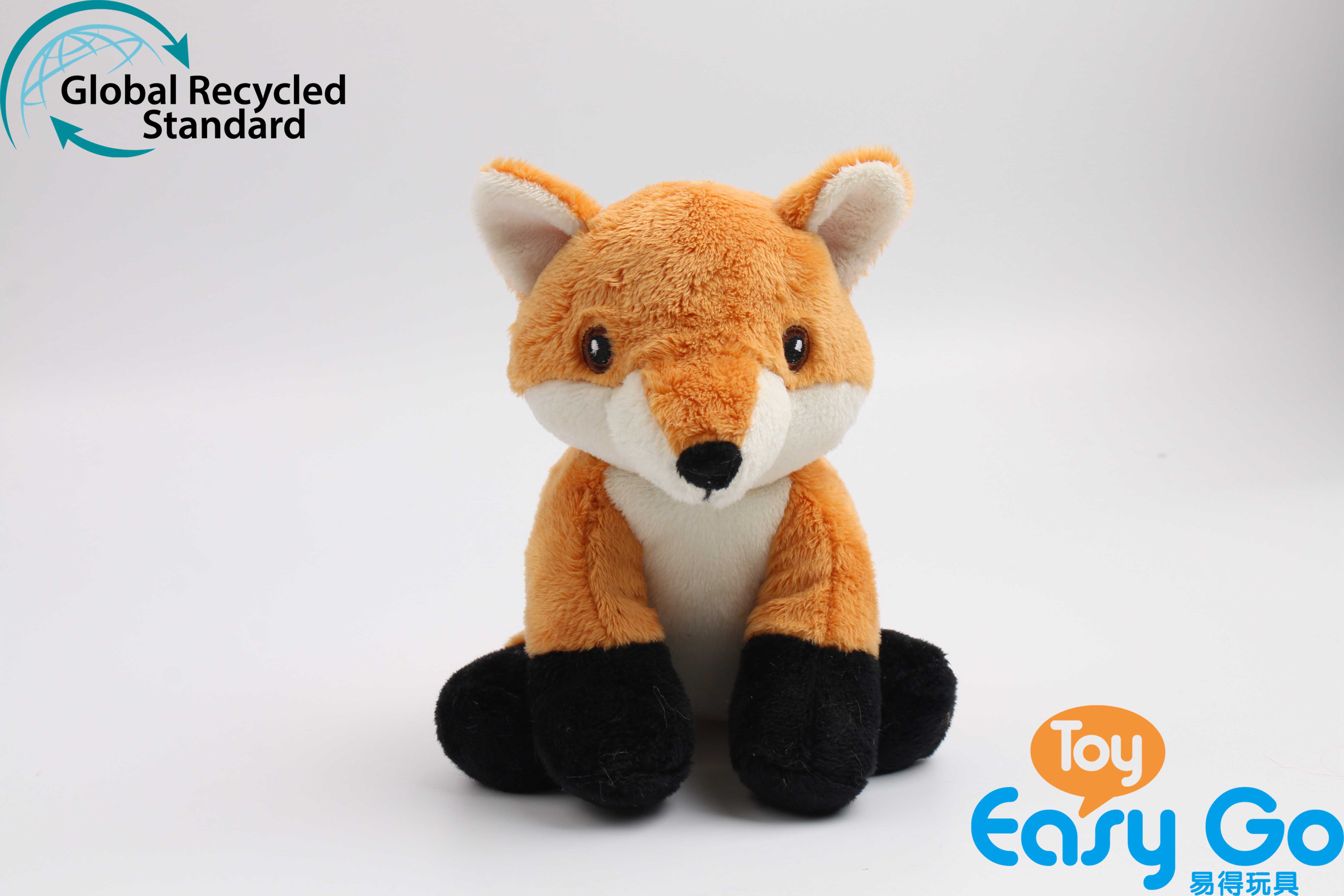 100% recycled plush fox toy