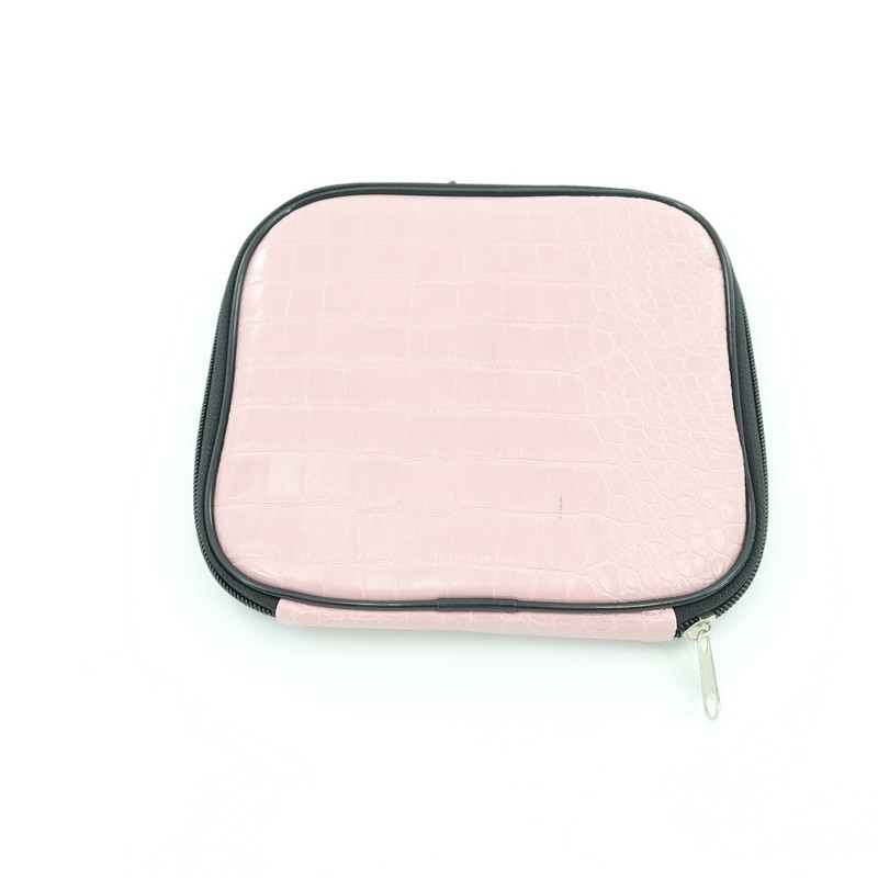 Crochet Hook Case Pink PU Leather fabric Travel Organizer Zipper Bag for Various Crochet Hooks