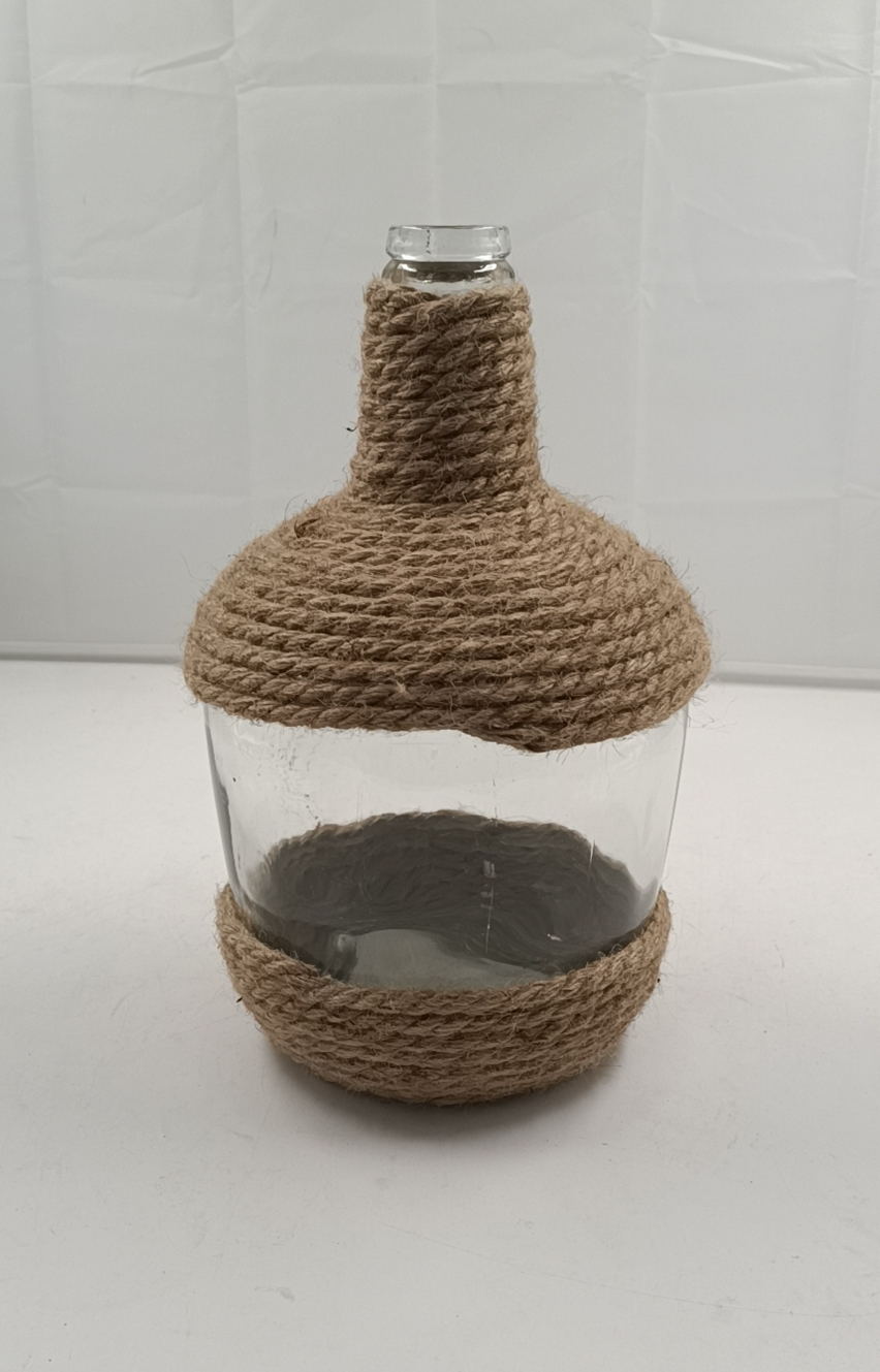 Glass vase with rope