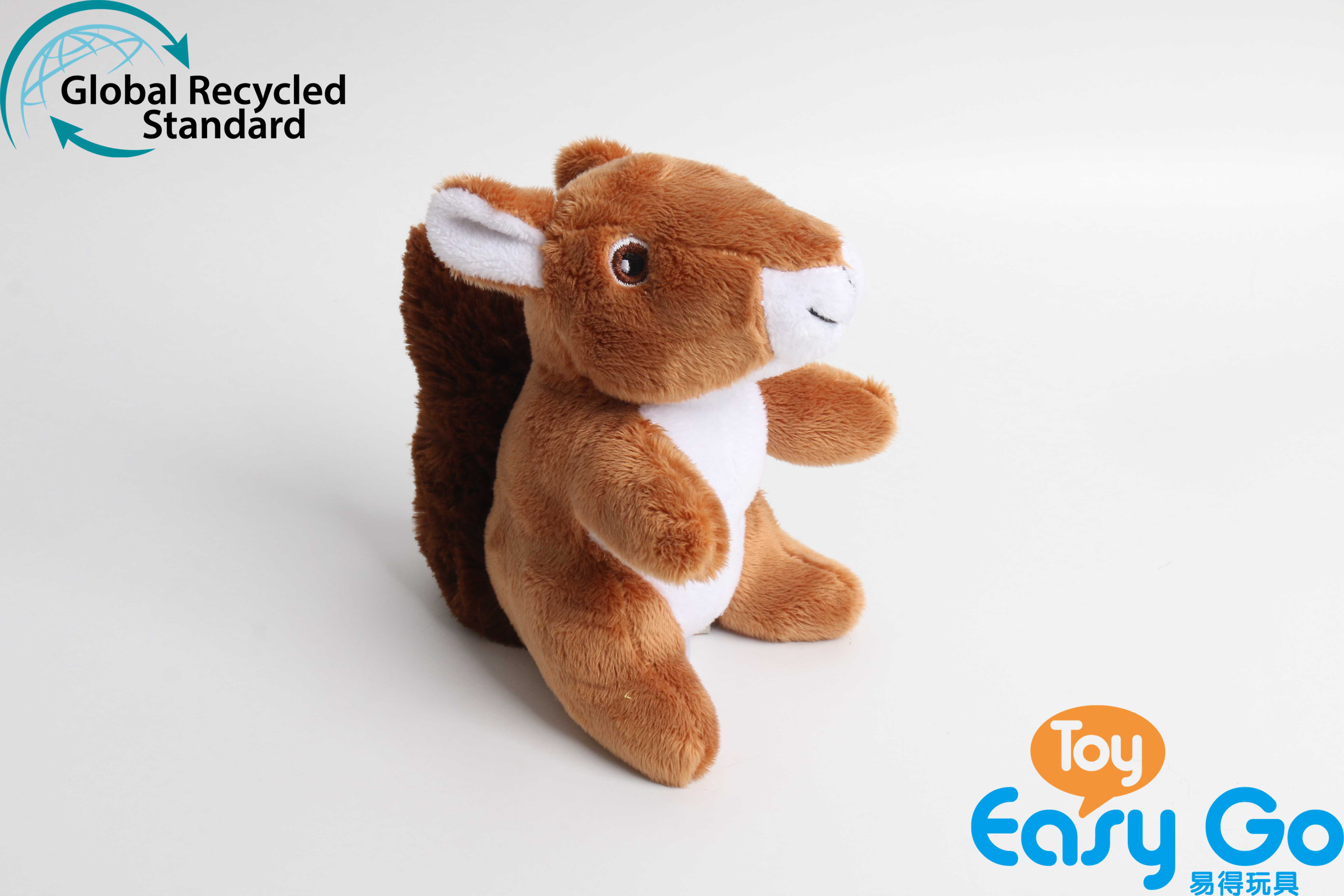100% recycled plush squirrel toy