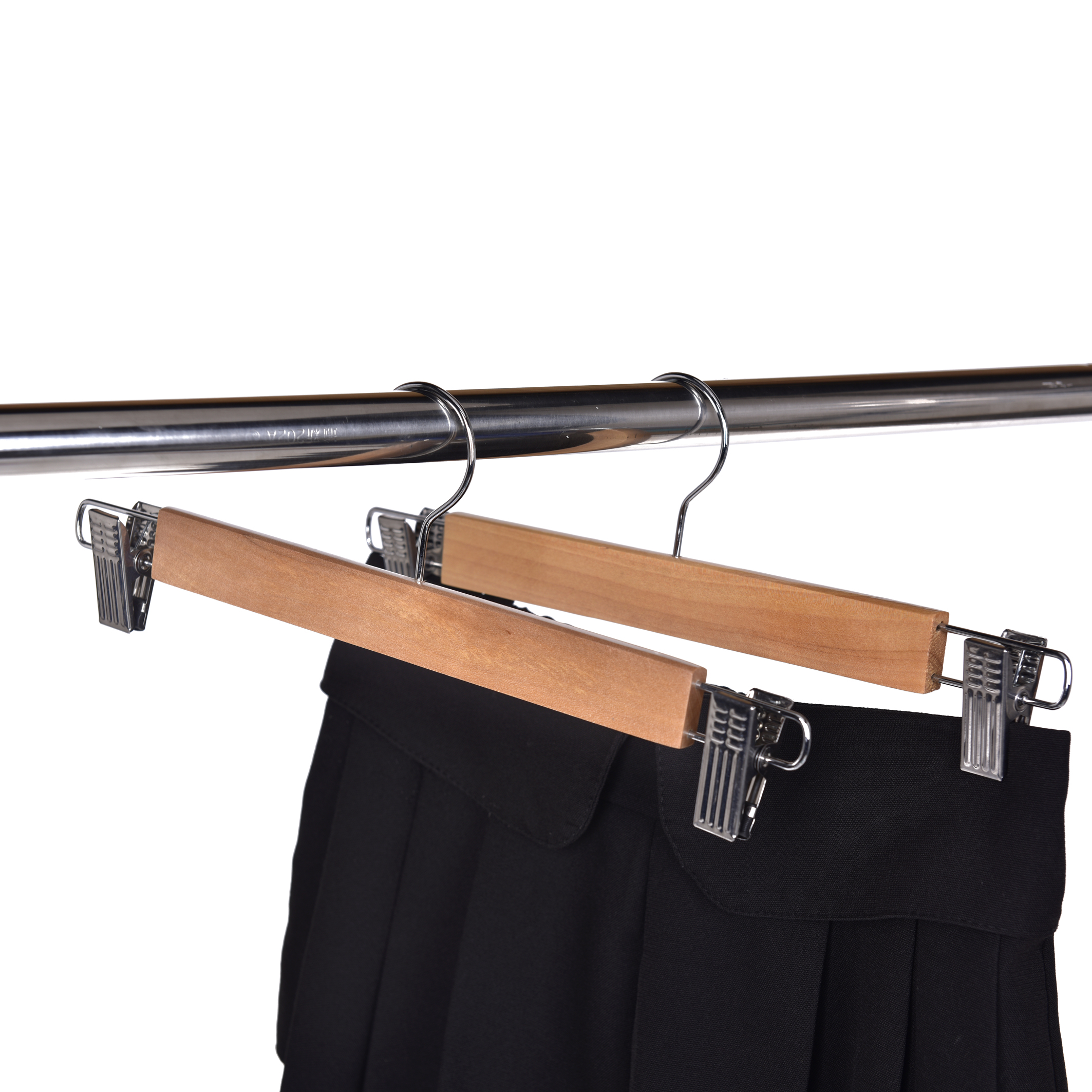 Amazon hot slae wooden pants hanger with clips