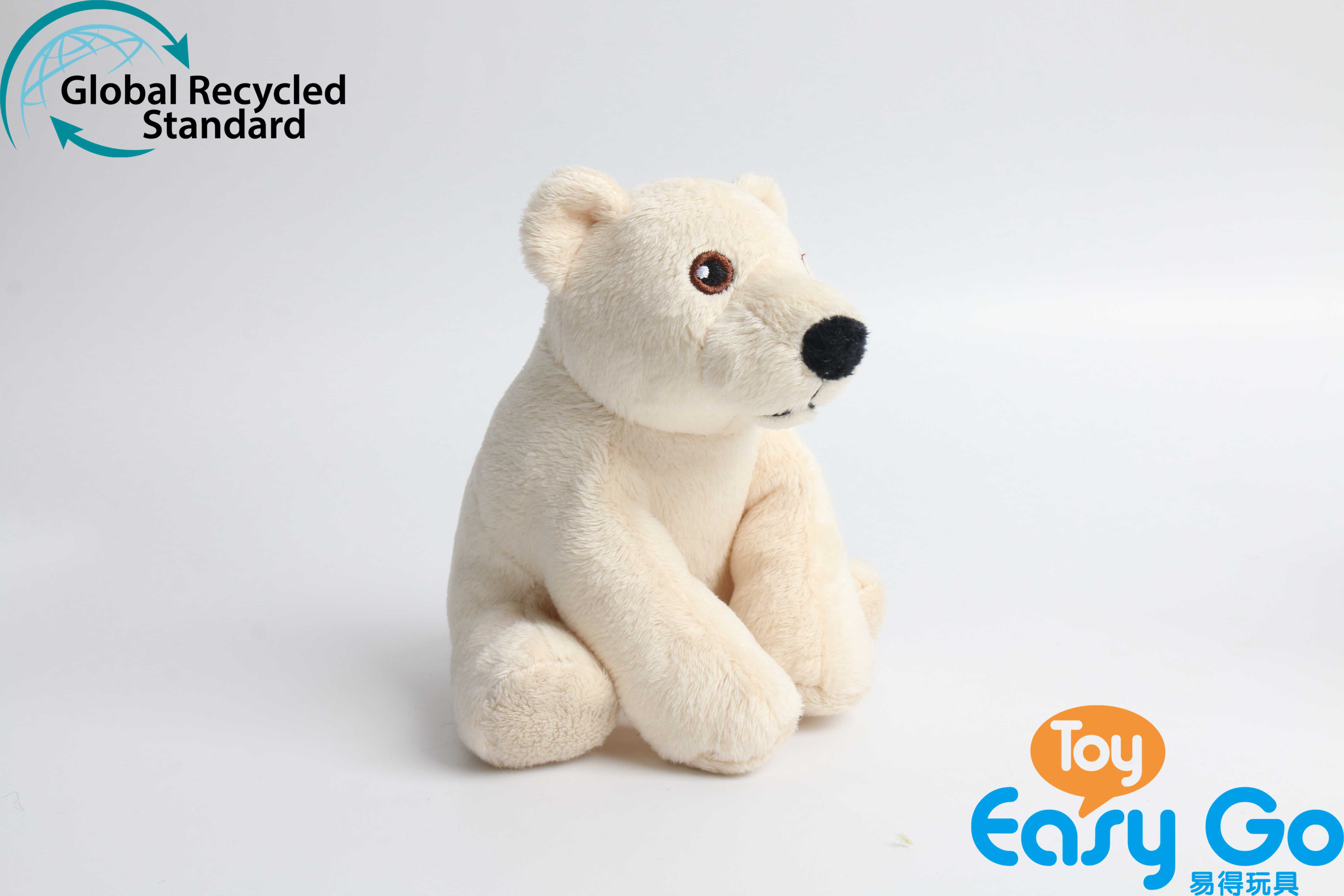 100% recycled plush polar bear toy