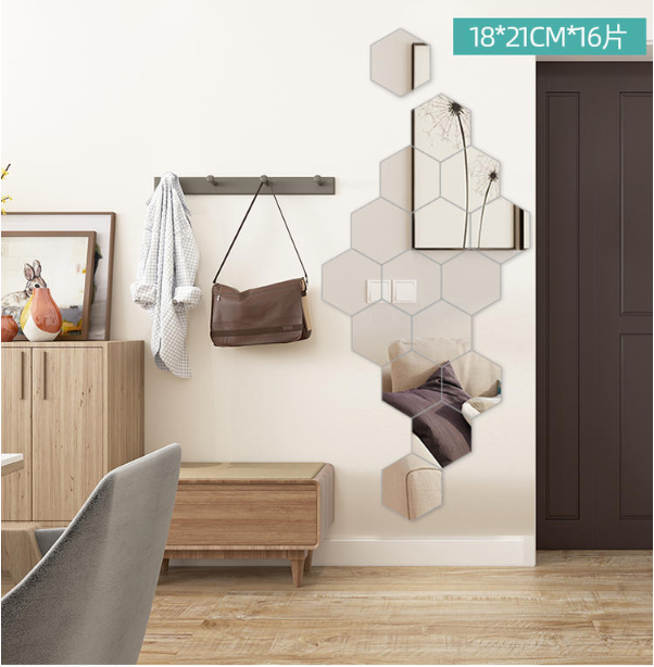 Join together lozenge special-shaped illuminates porch hexagon whole body dress mirror