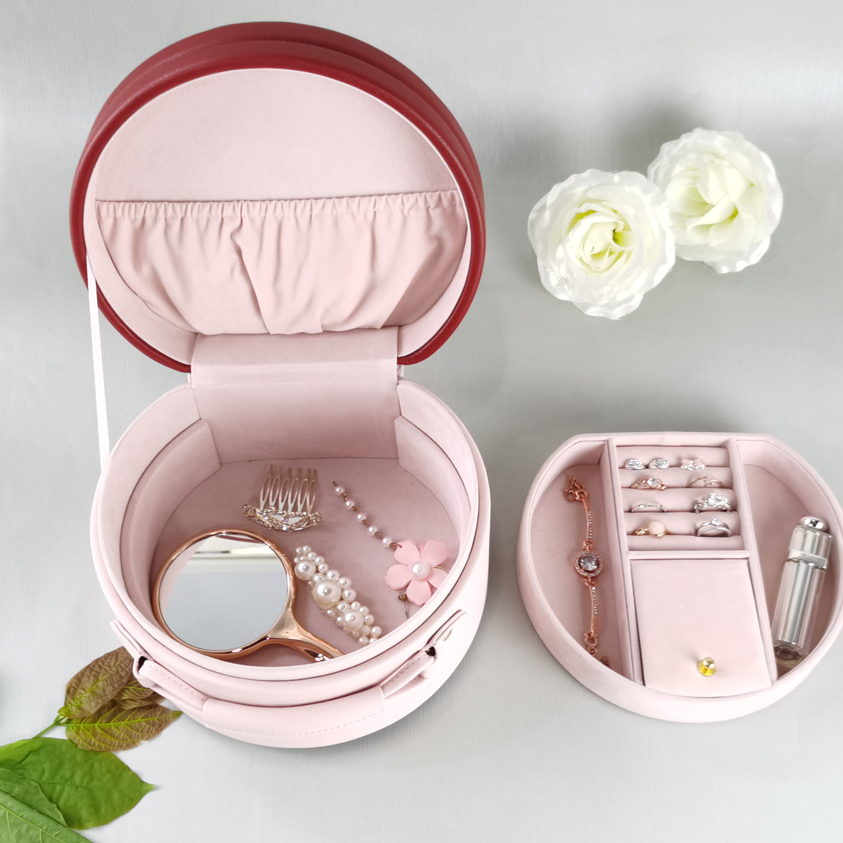 Double layer big storage jewelry box