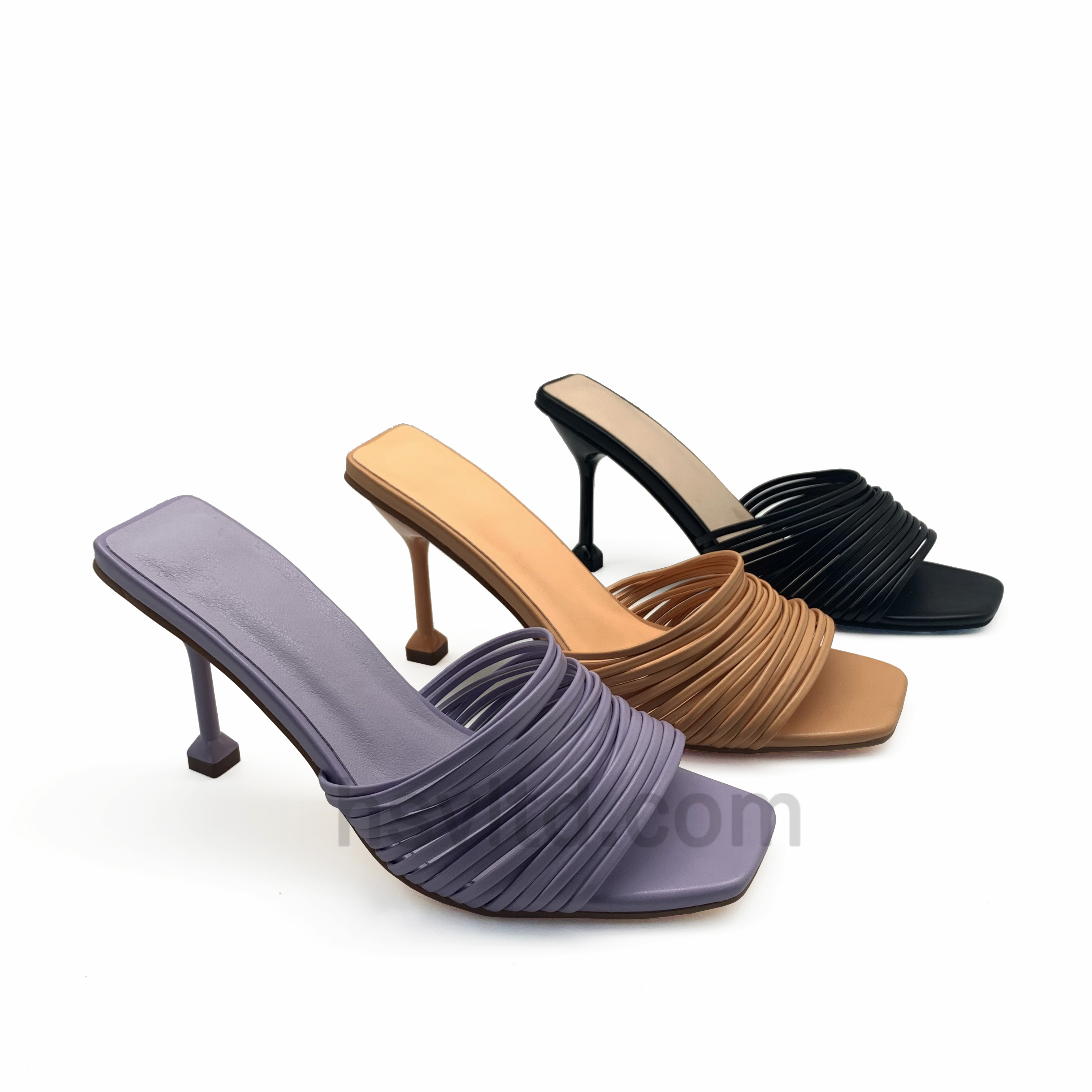 Women High Heels roman Sandals Square Toe Slippers