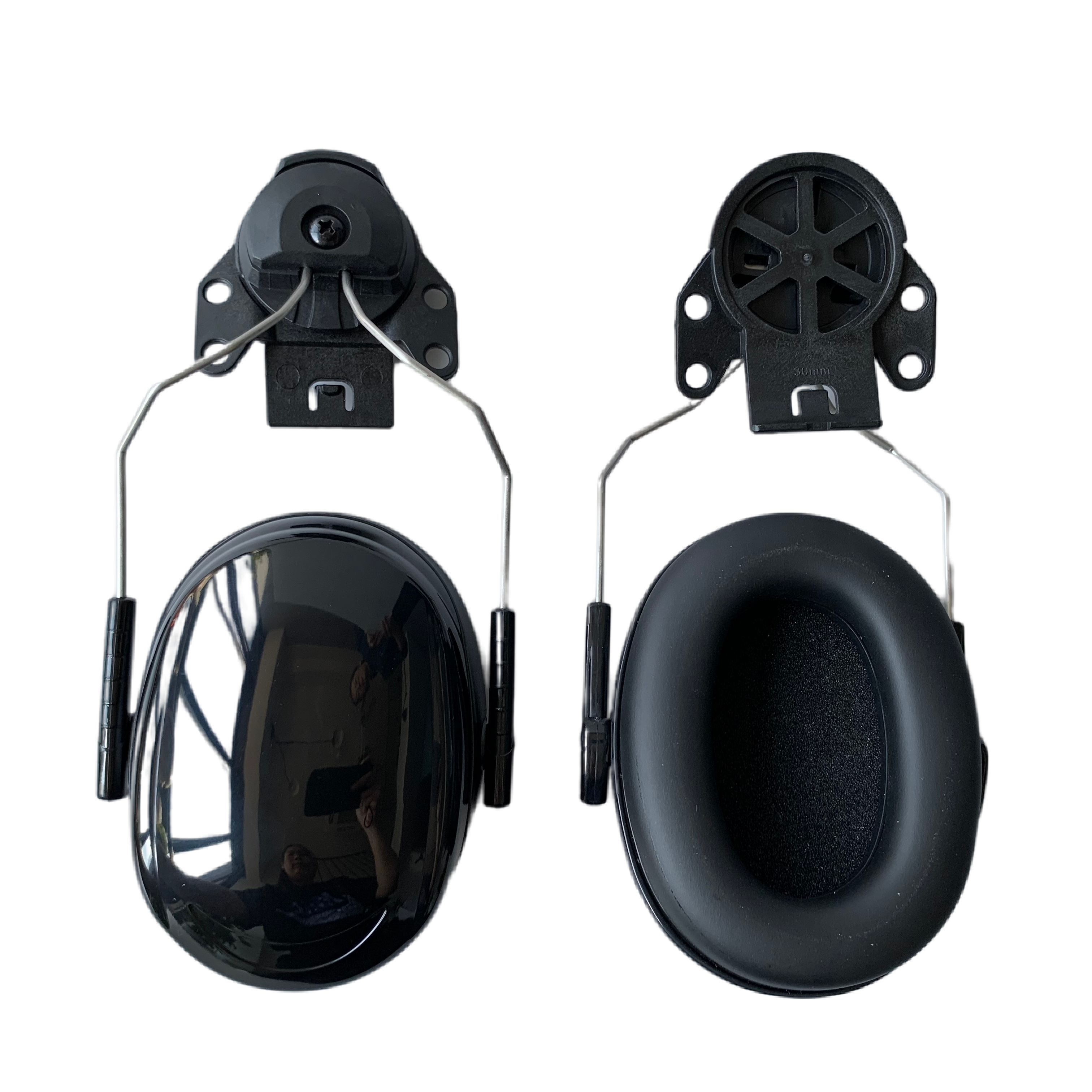 Helmet mounted earmuff