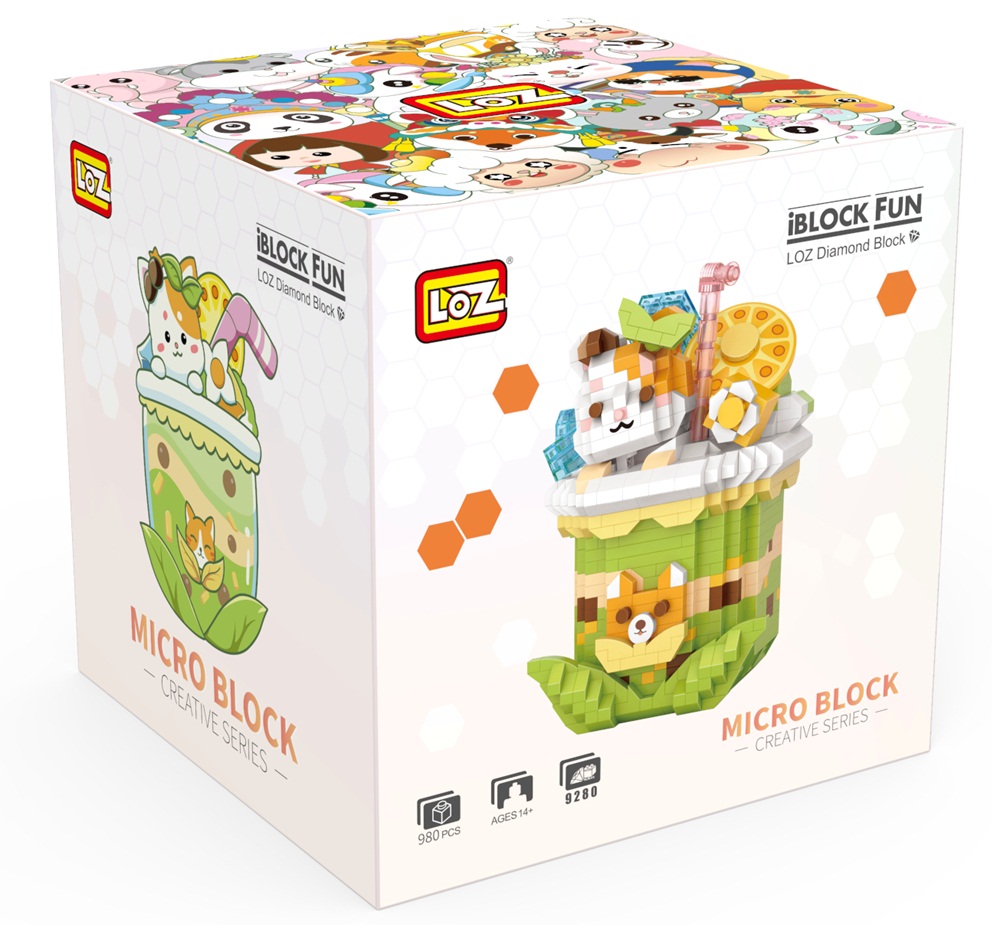 LOZ DIY educational diamond building block toys - Matcha cat