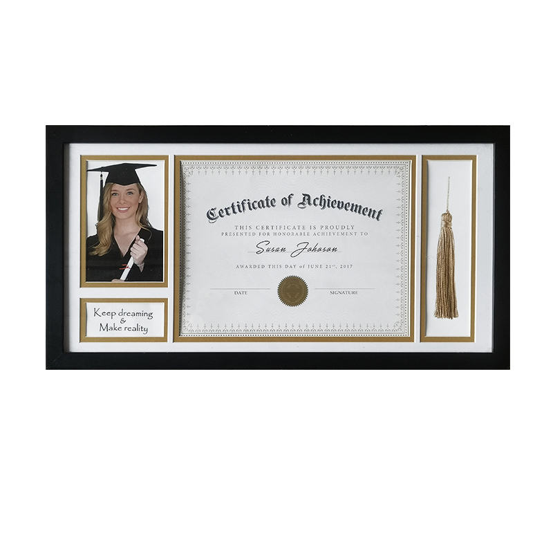 10x20 Graduation/Document/Certificate Shadow Box Frame for Diploma Tassel, Solid Pine Wood