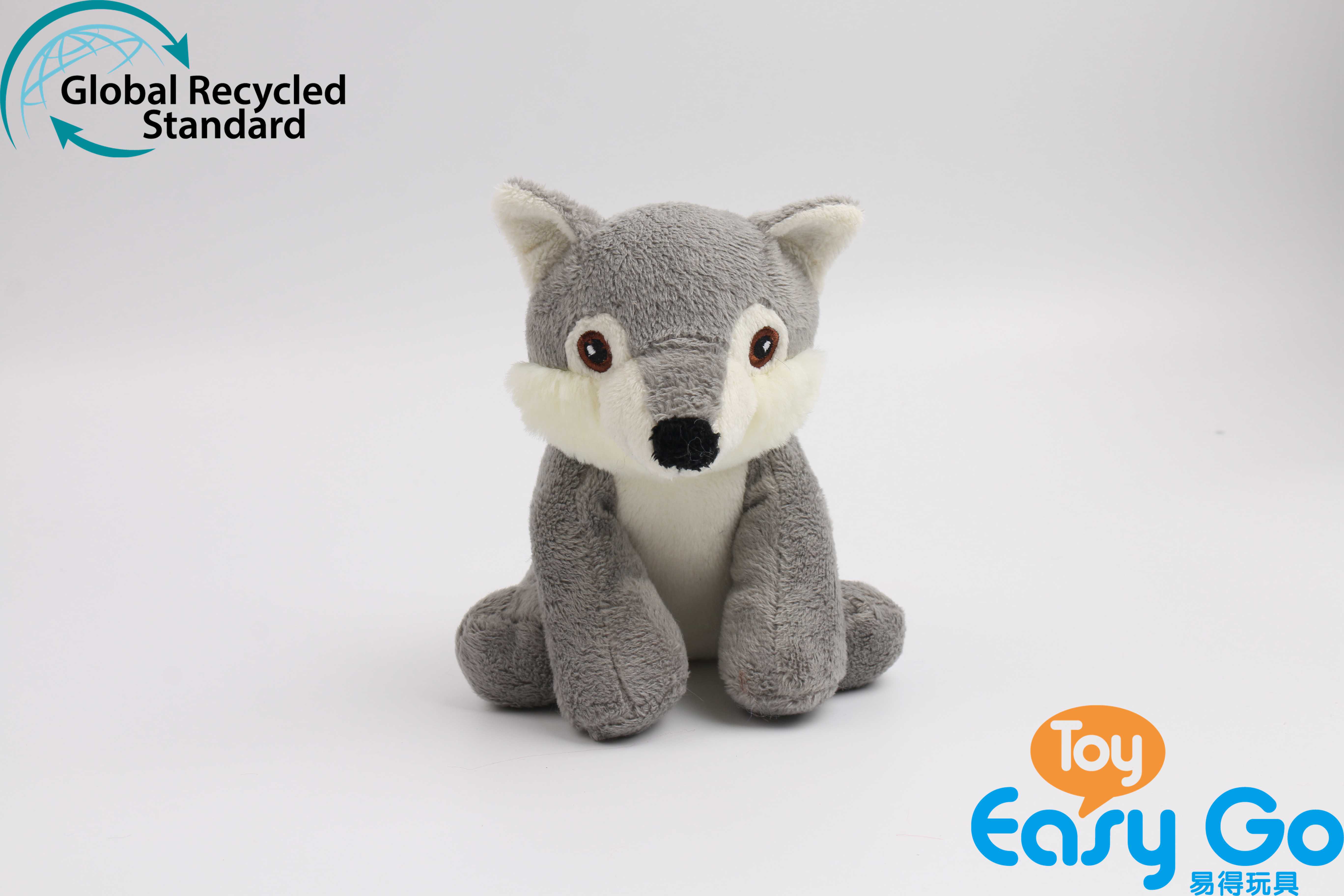 100% recycled plush toy wolf