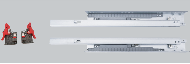 Single extension soft close full pull-out concealed slide
