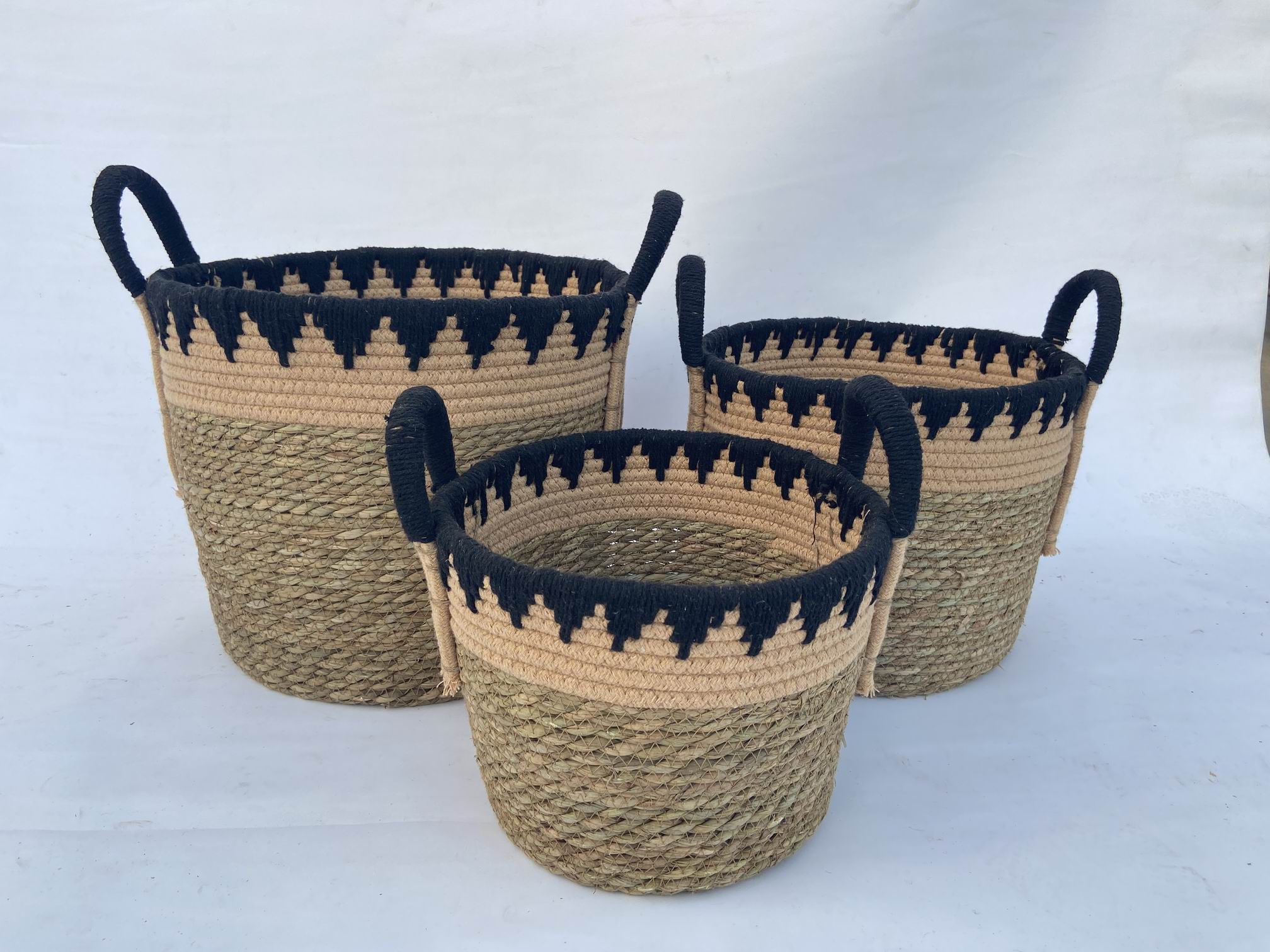 Set of 3 Seagrass Storage Baskets