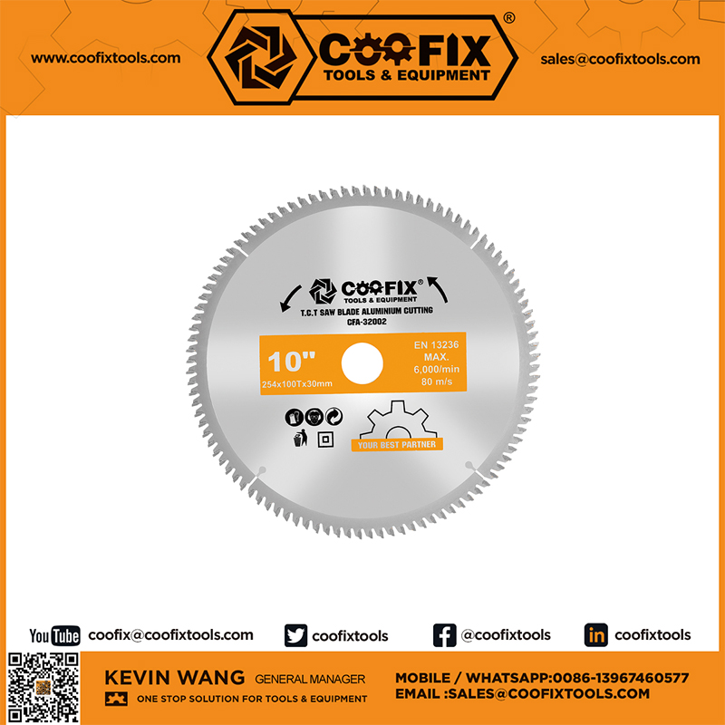 COOFIX ACCESSORIES TOOLS MANUFACTURE FACTORY T.C.T Saw Blade Aluminium Cutting hardware tools