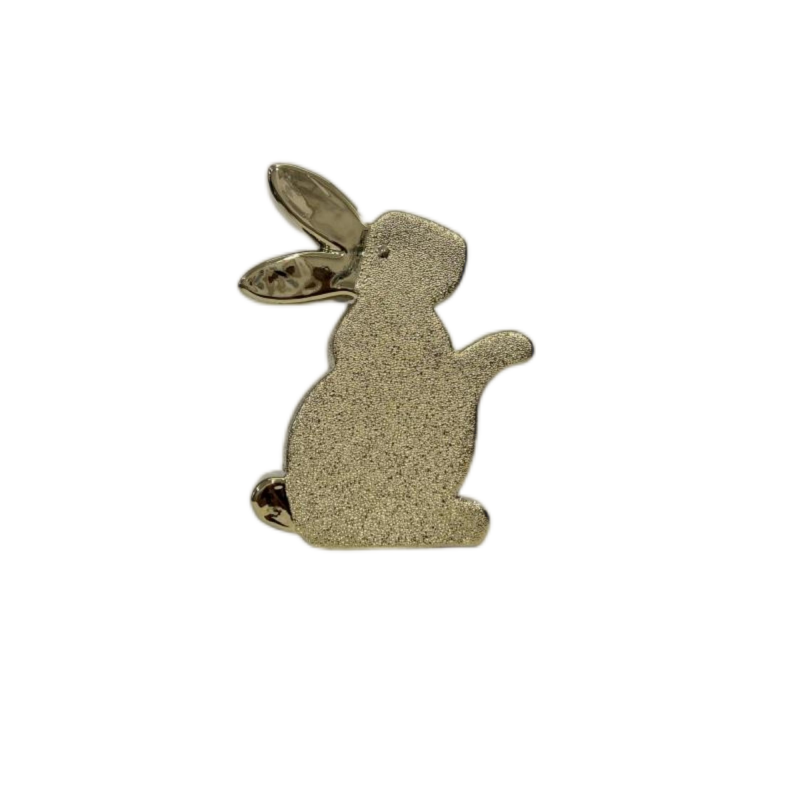Rabbit decor with gold electroplating
